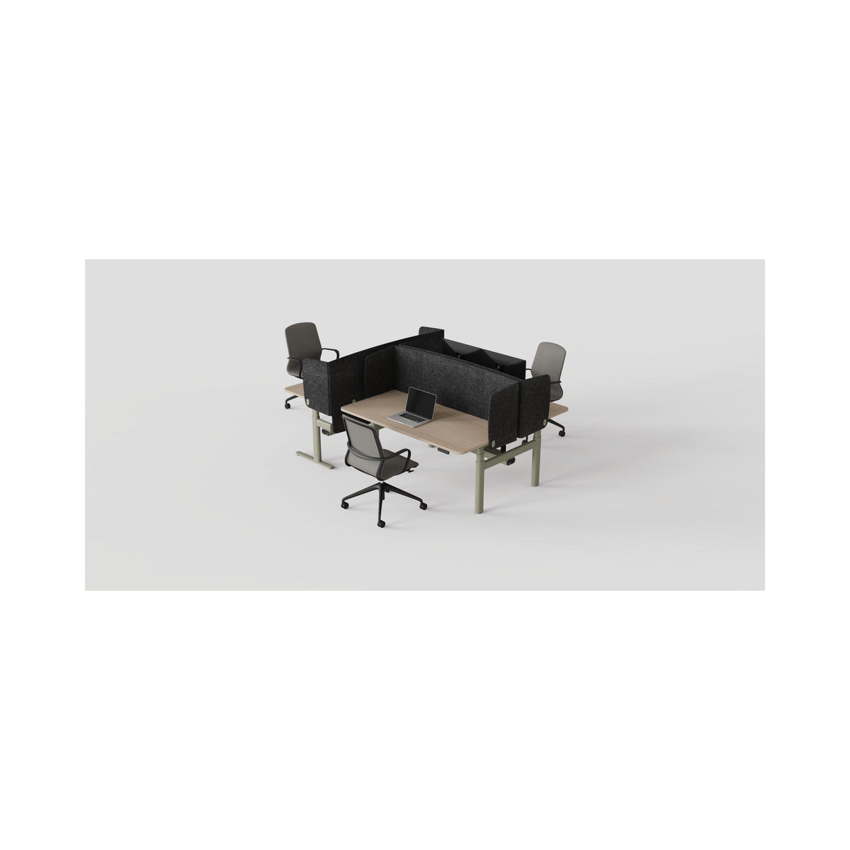 Cicada screens in a four-desk cluster