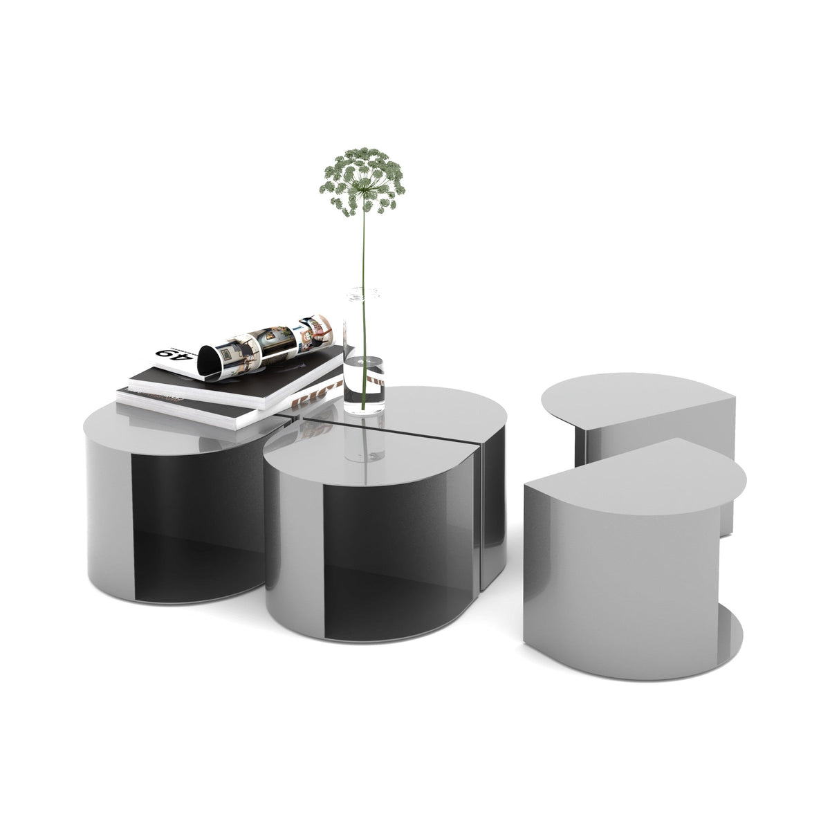 CLOUT side tables in black and white