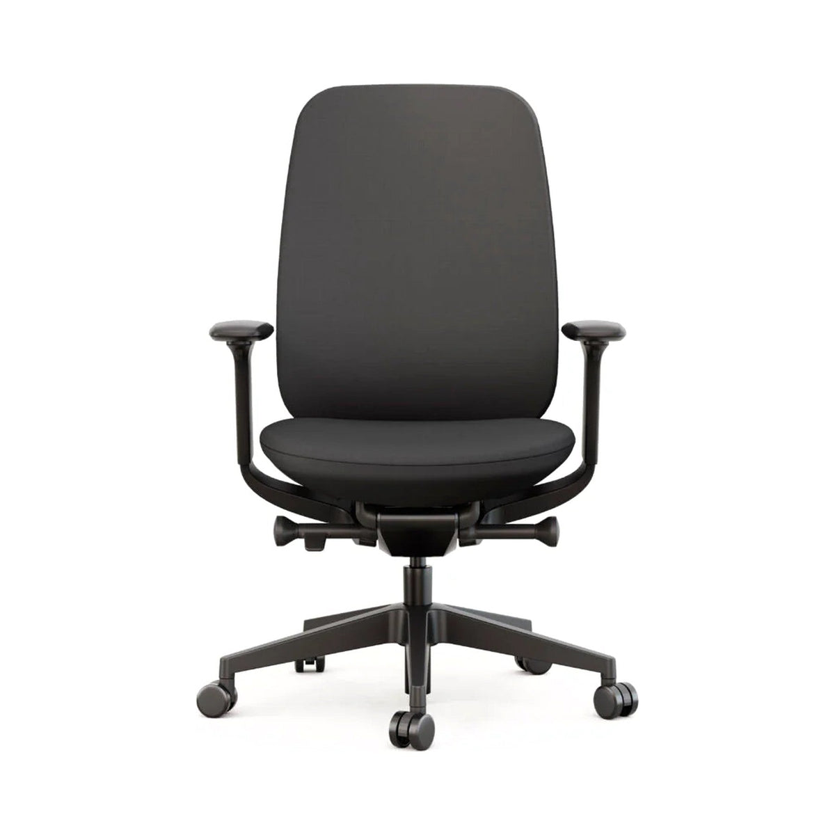 Coast task chair in black, three-quarter view