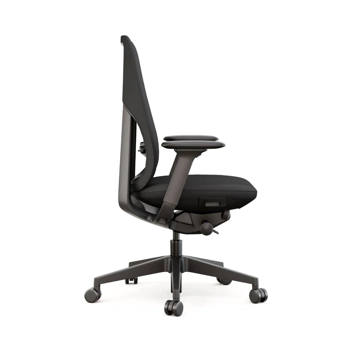 Coast task chair in black, side profile