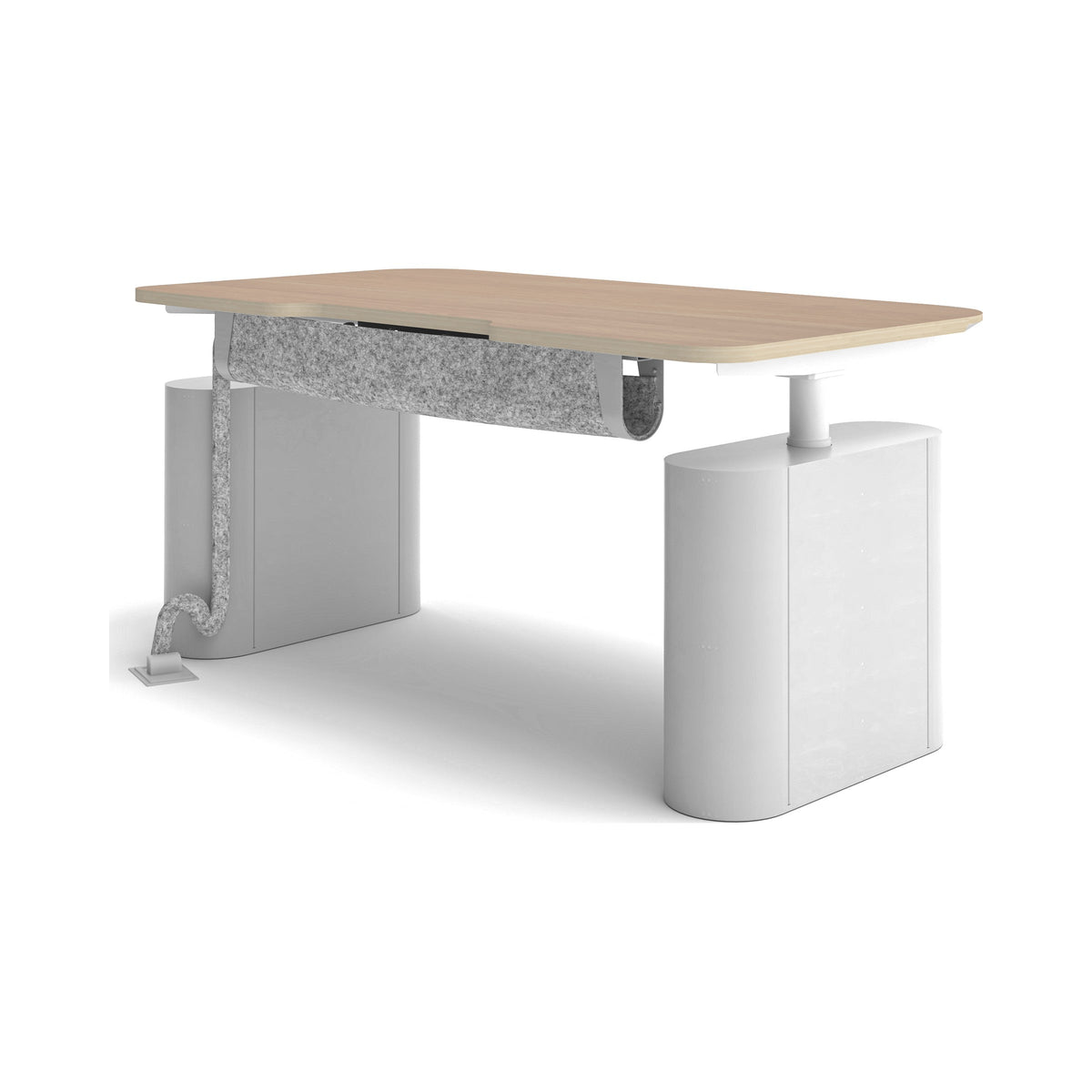 COLUMN h/a Desk in white, raised