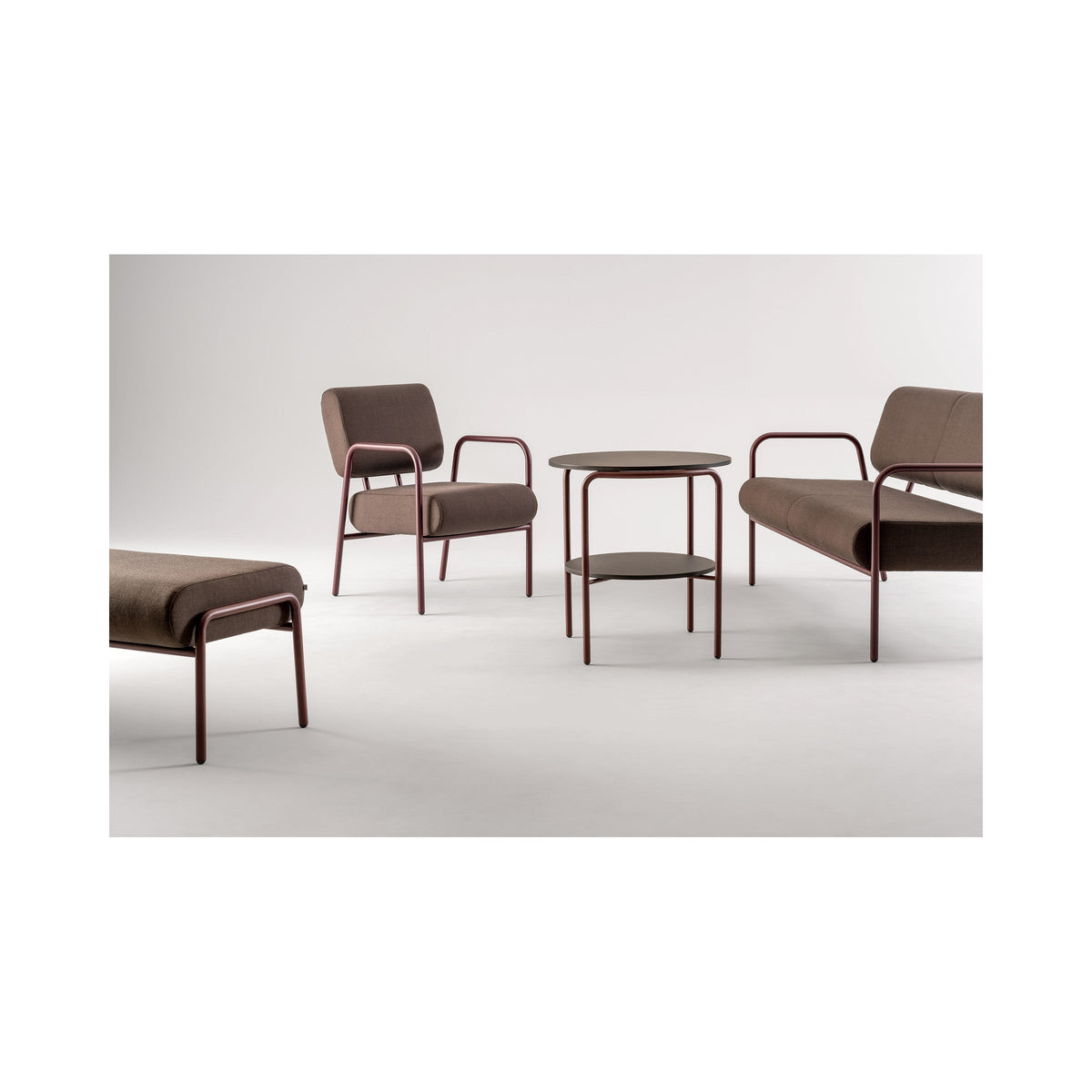 Cosmo Table (centre) with the Cosmo easy chair, sofa and bench