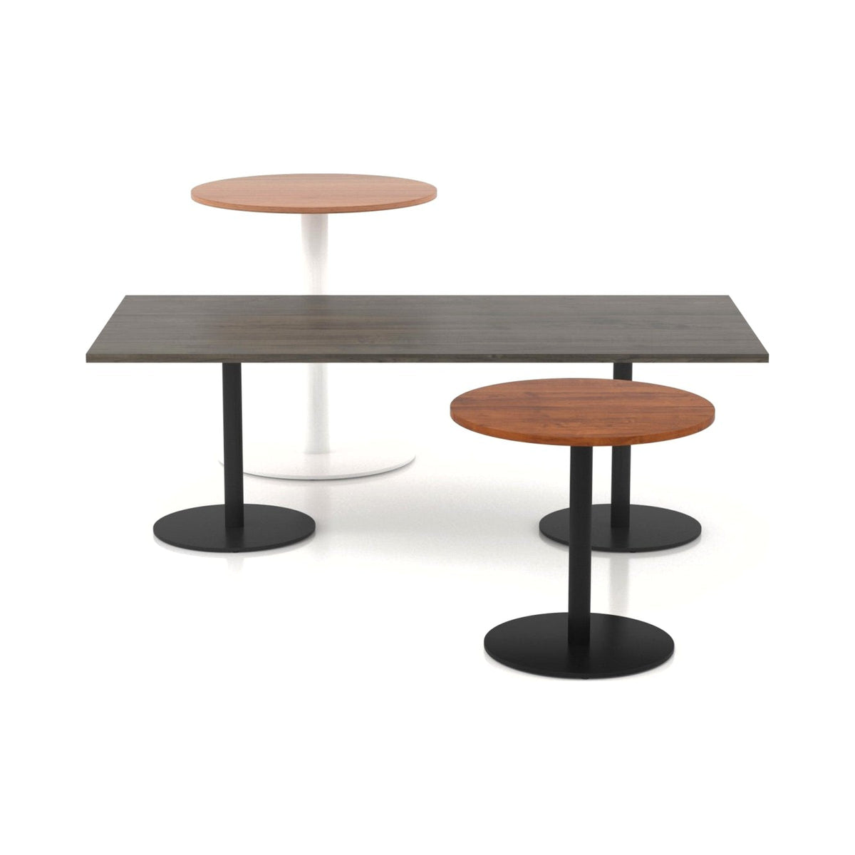 Disk tables in low, standard and tall heights