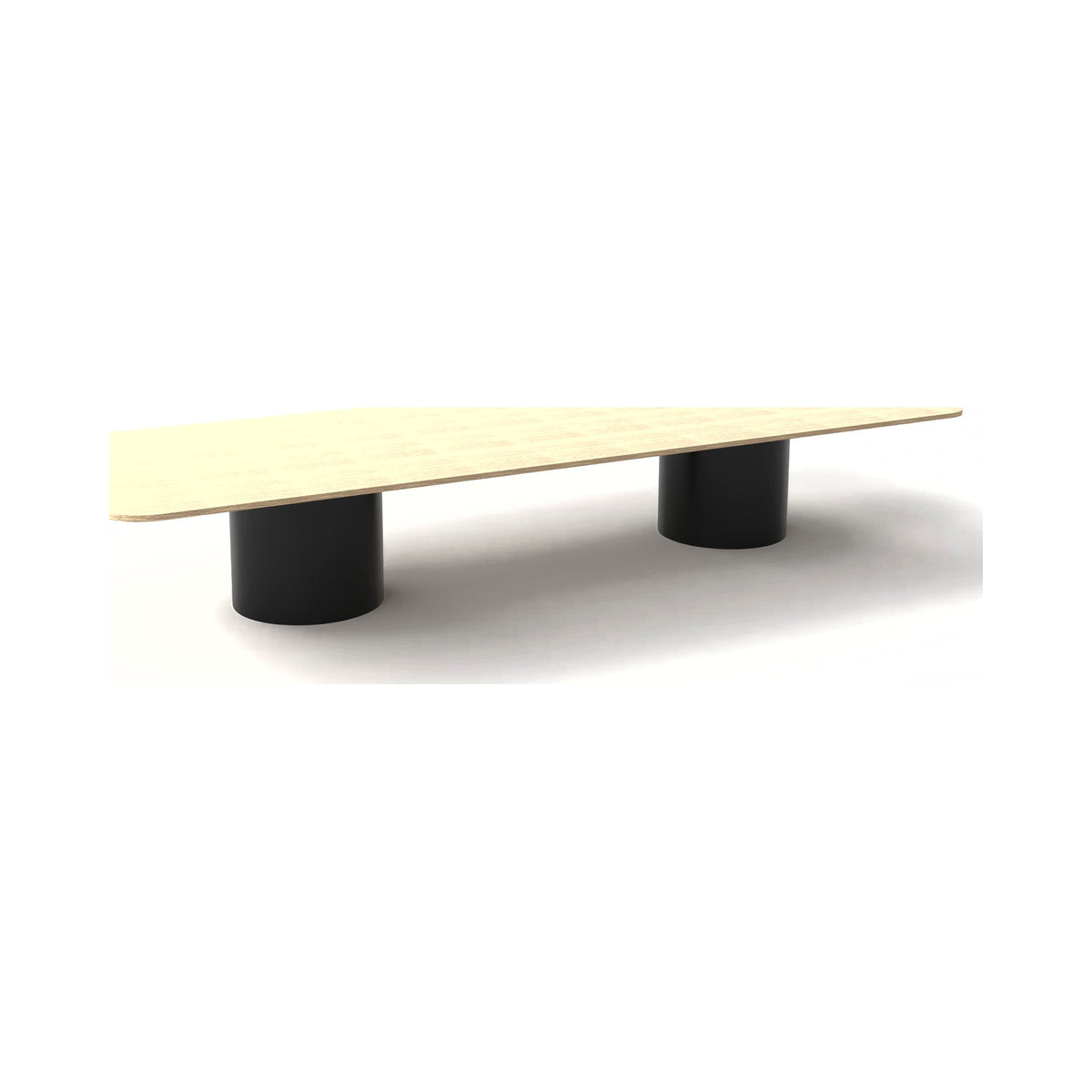 Drum Base with twin smooth black drums and a long timber-look top