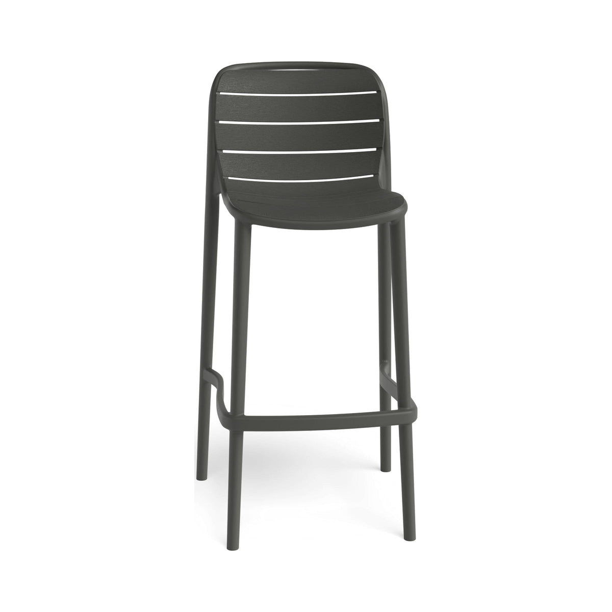 Element bar stool in charcoal, front view