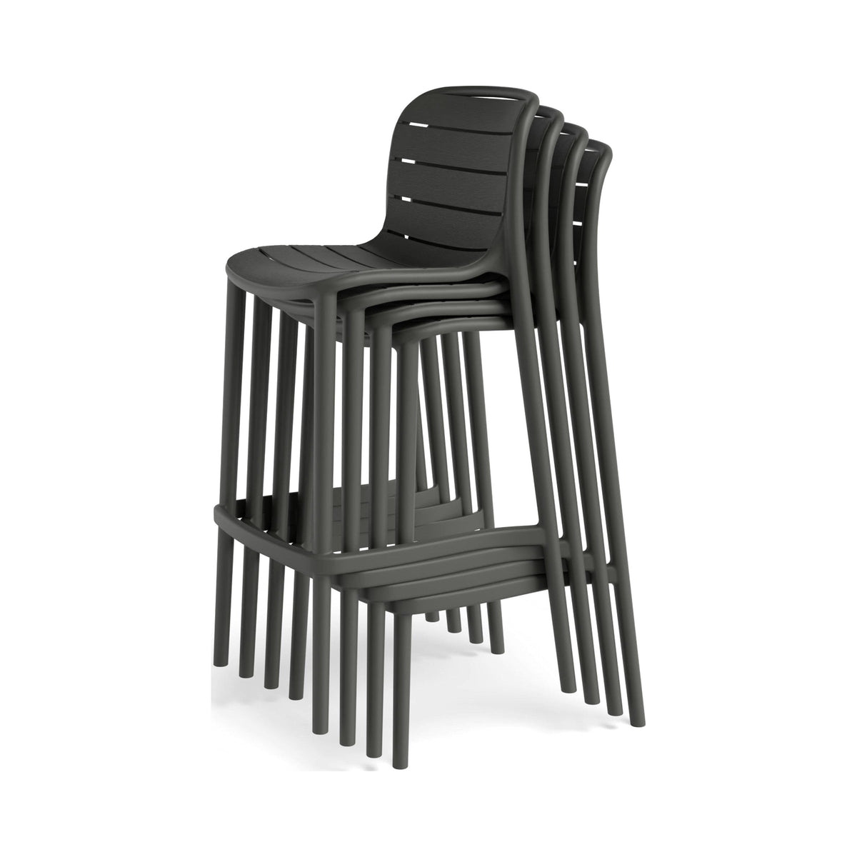 Element bar stools in charcoal, stacked