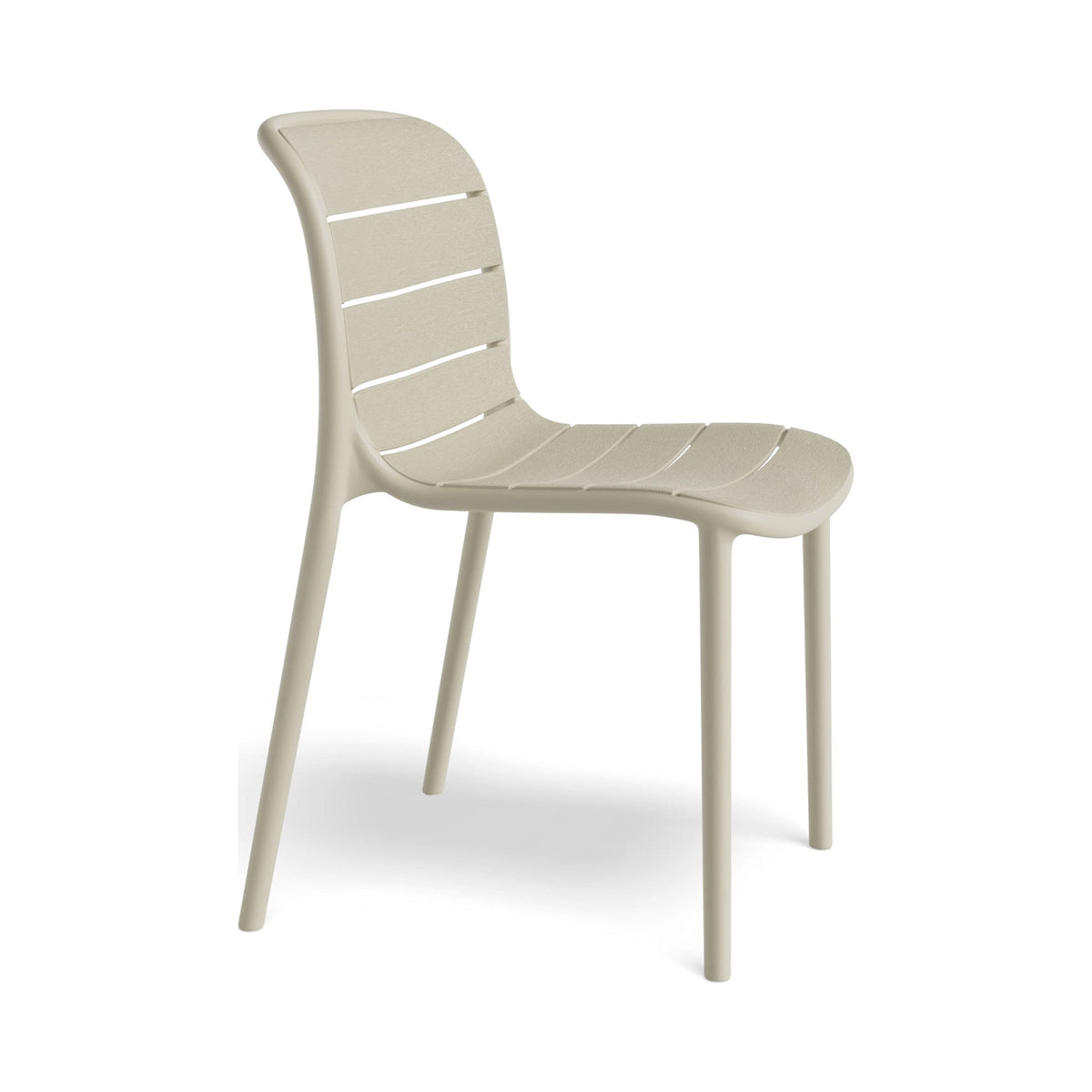Element dining chair in latte, side three-quarter view