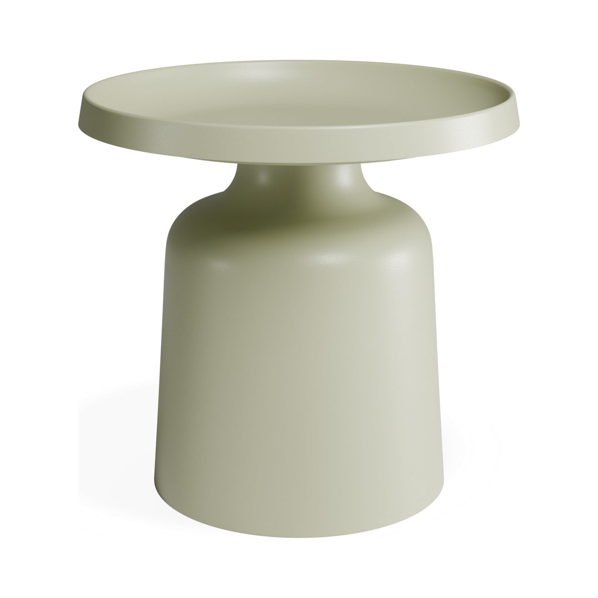 Flare side table in green, side view