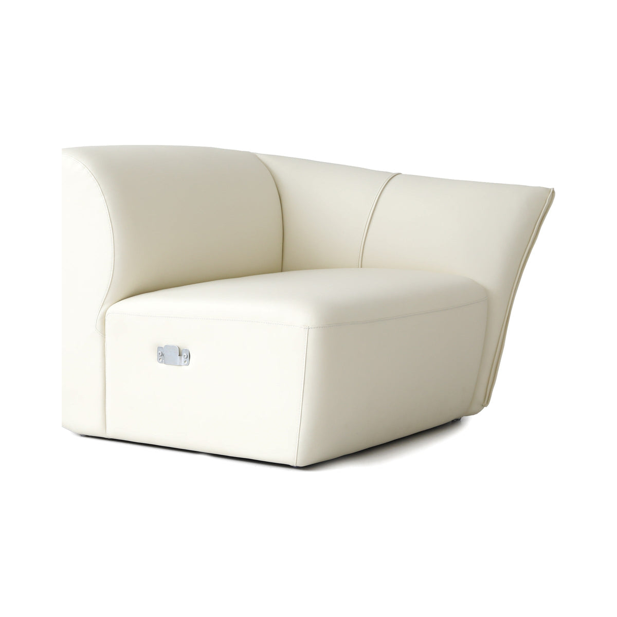 Flower single seat module in cream leather, three-quarter view