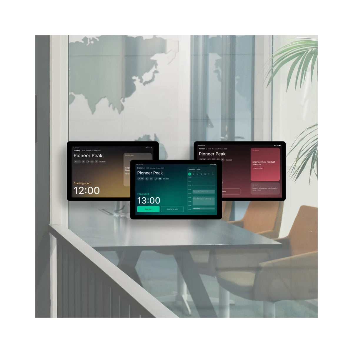 Framery Room Display colour-coded status screens