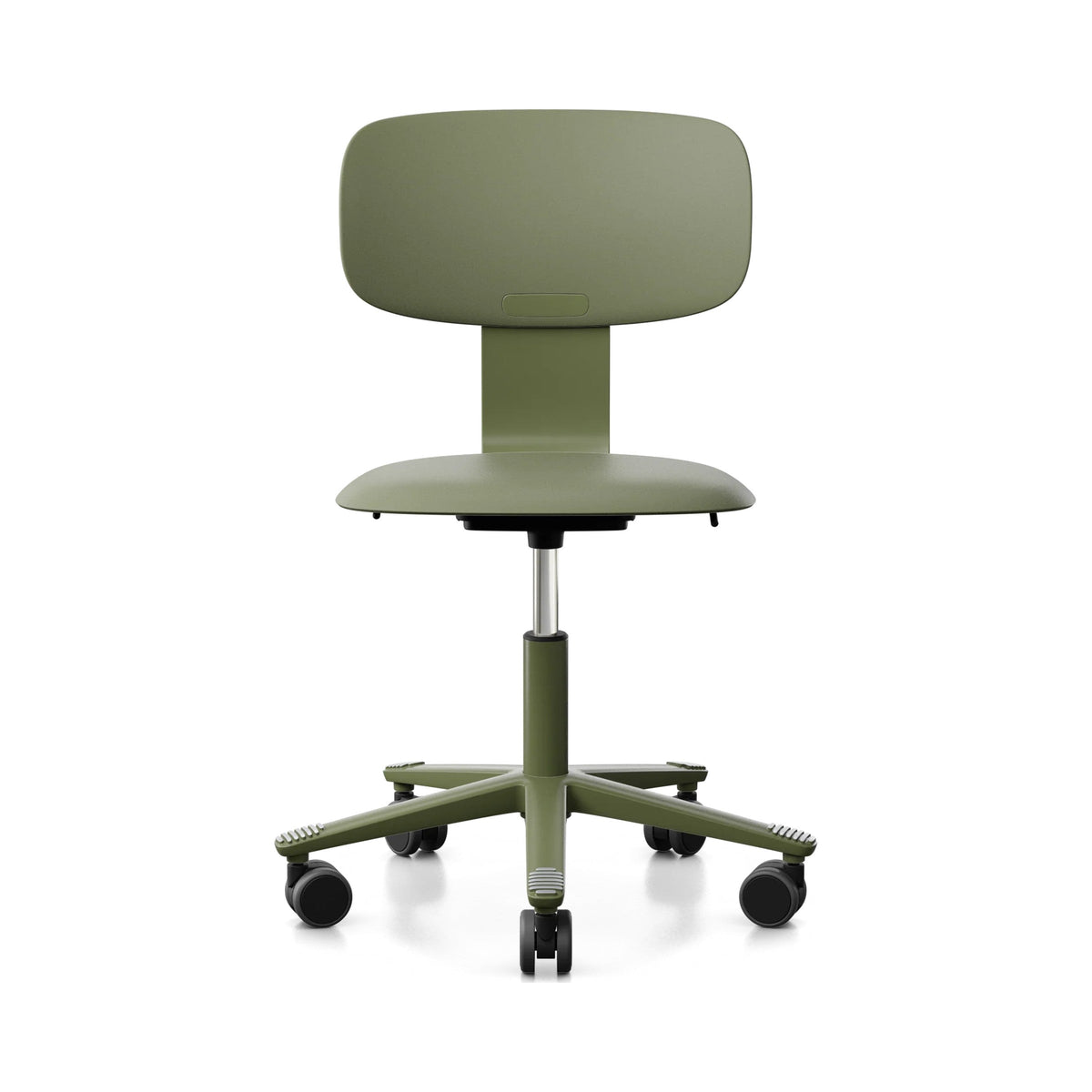 HÅG Tion 2160, fully upholstered in Vidar 4 moss grey on a blush rose base, front view