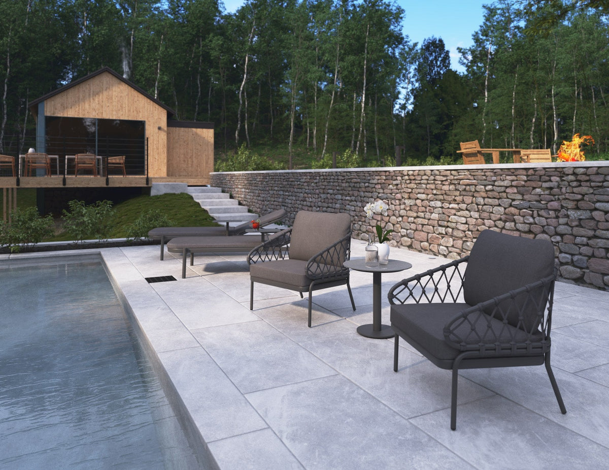 Kara Outdoor Lounge Chair in a styled interior