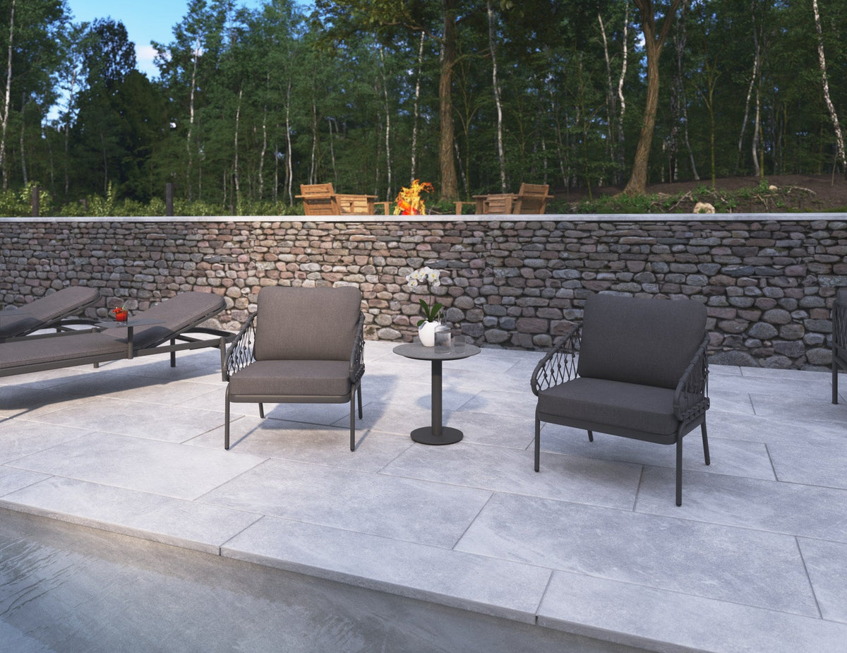 Kara Outdoor Lounge Chair in a styled interior