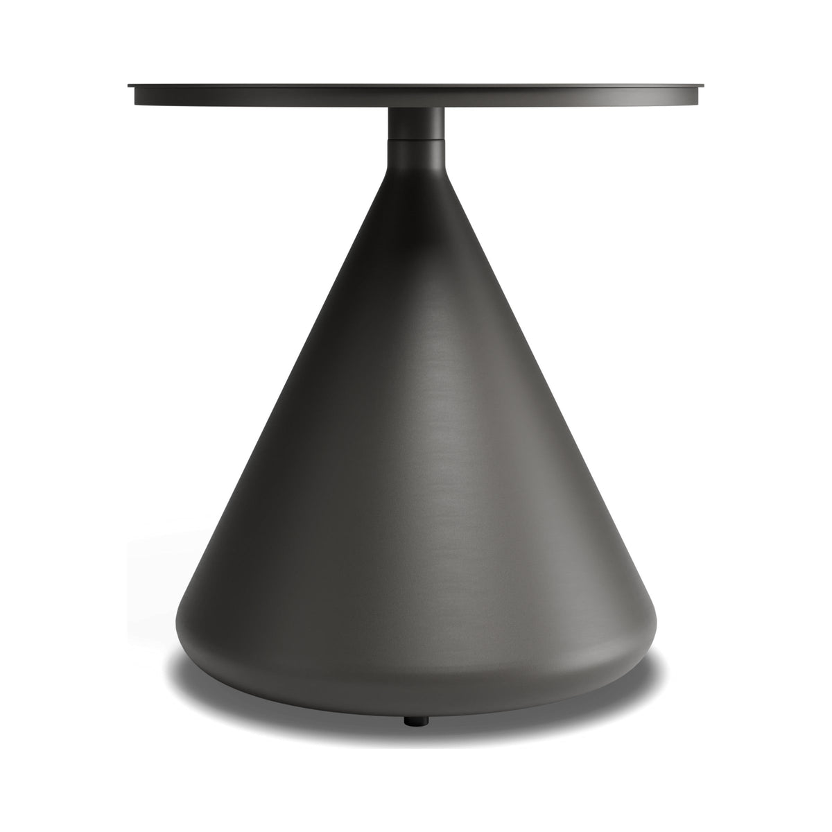 Kora outdoor side table in charcoal, low side view