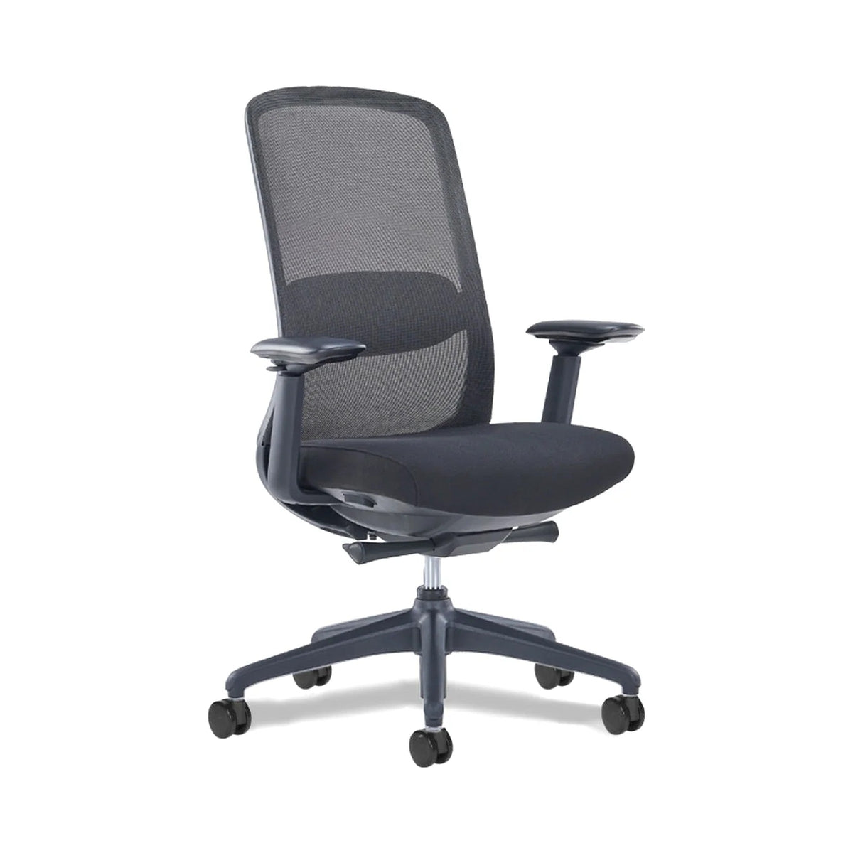 Kyoto task chair in black, three-quarter view