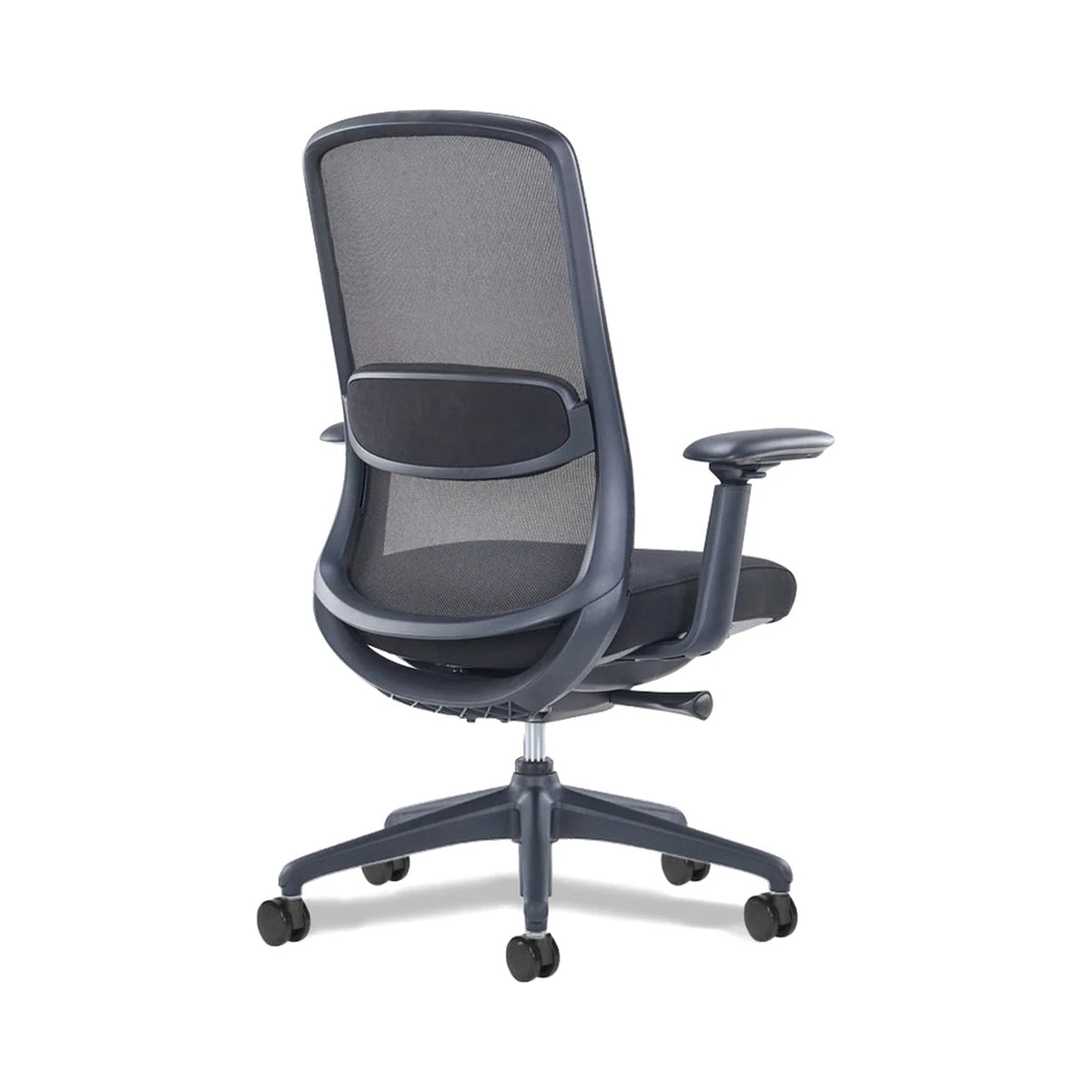 Kyoto task chair in black, back view showing the mesh and lumbar support