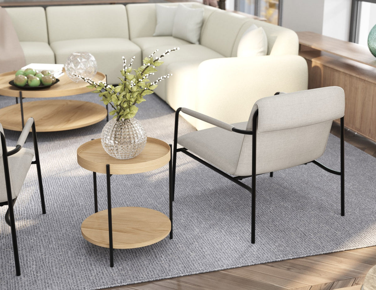 Layer Round Side Table in a styled interior