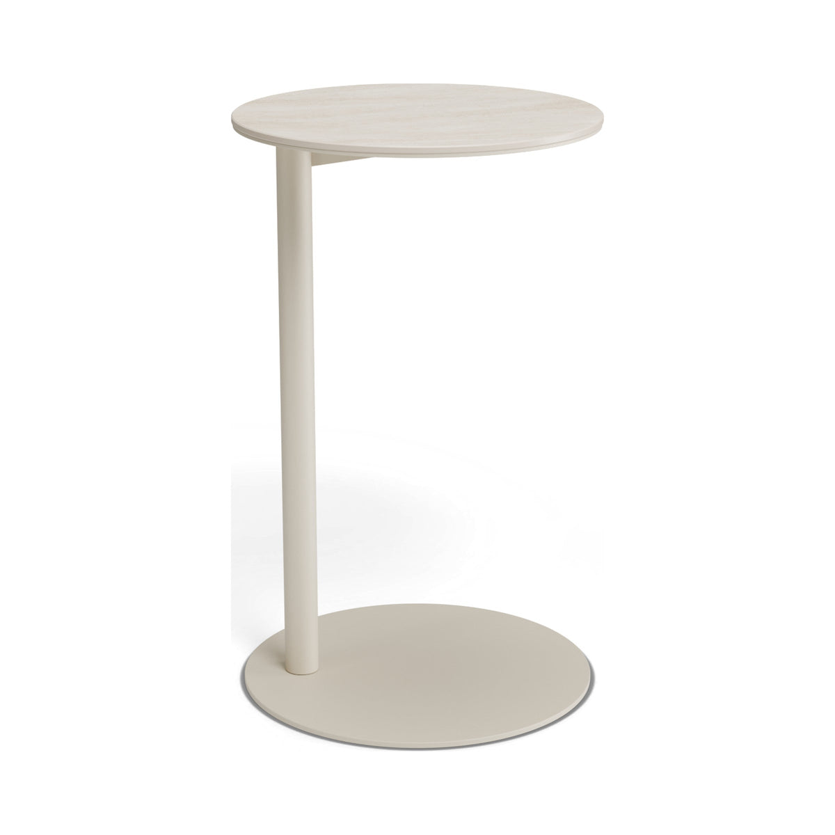 Lira side table in latte, front view
