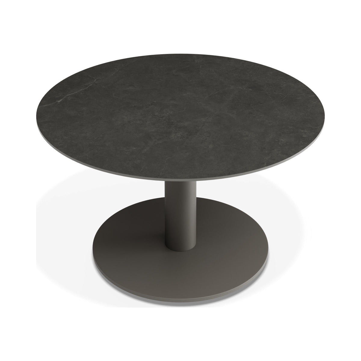 Loma 700 mm coffee table in charcoal, viewed from above