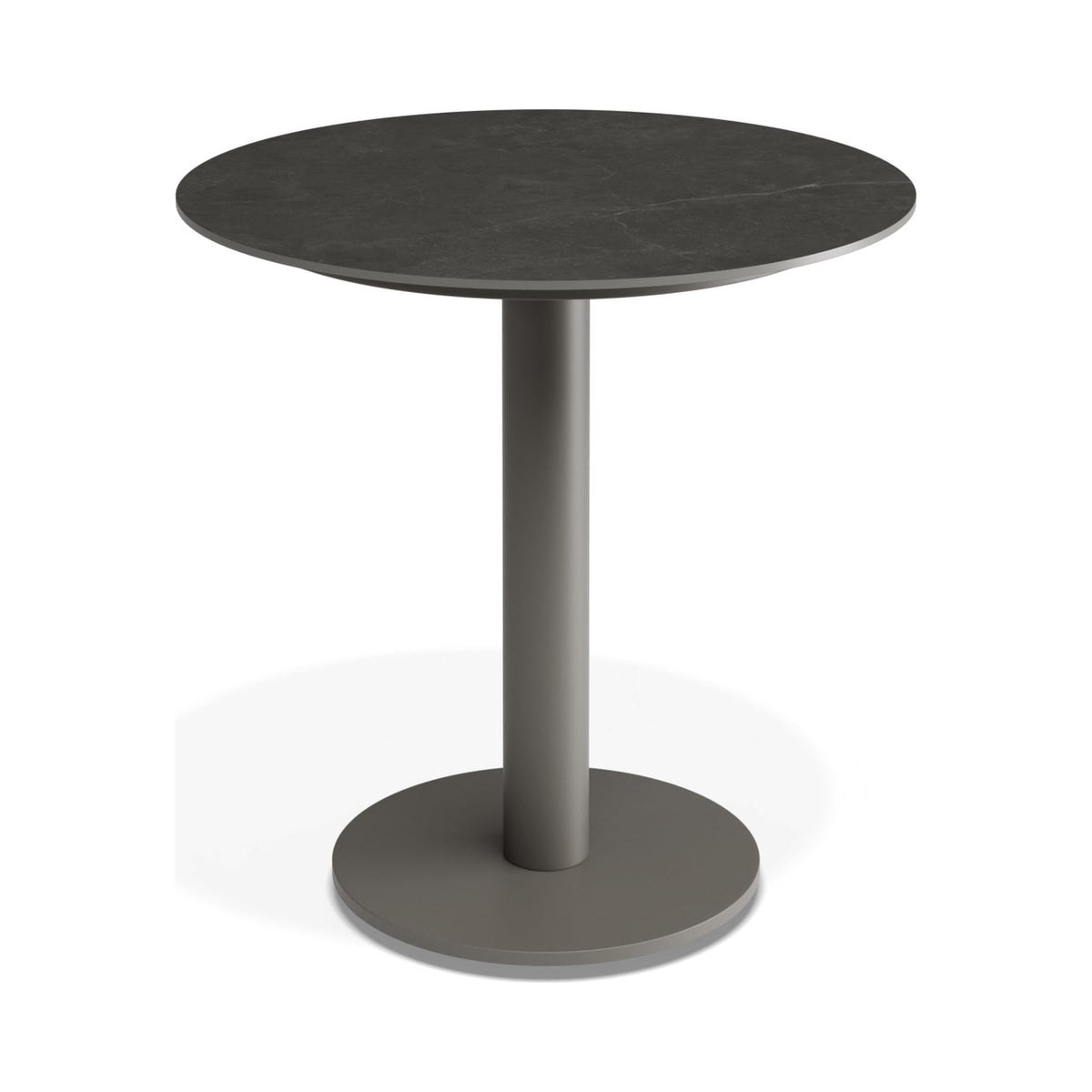 Loma side table in charcoal with Basalt ceramic top, three-quarter view