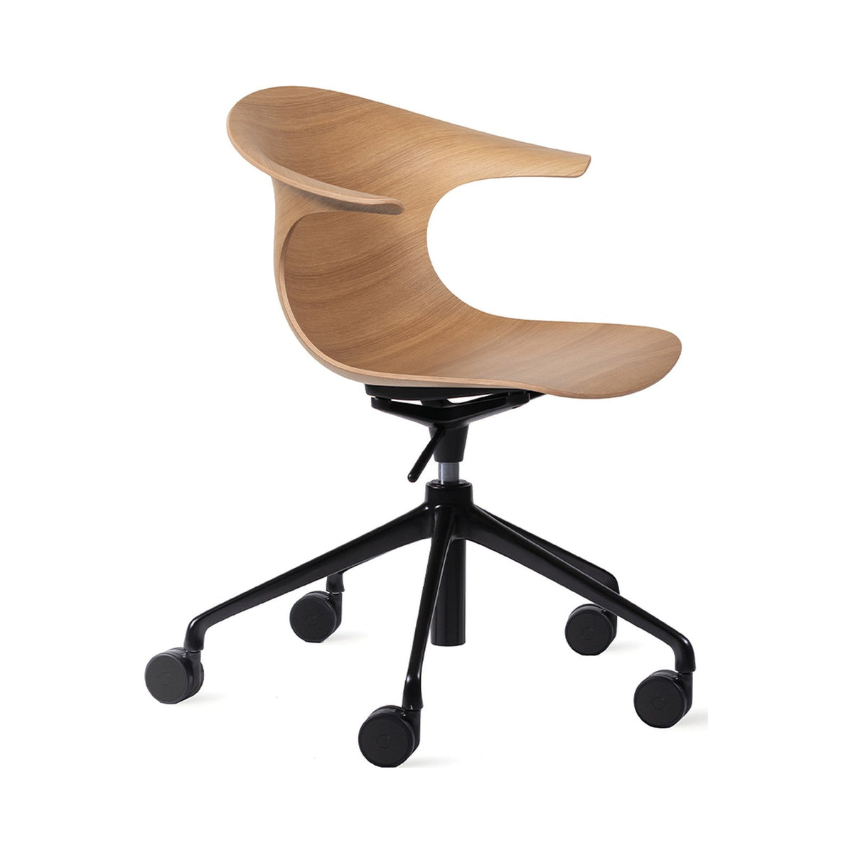 Loop 3D Wood chair on a height-adjustable five-star base
