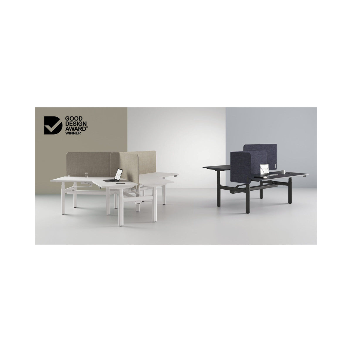 Lovoc screens on back-to-back desks