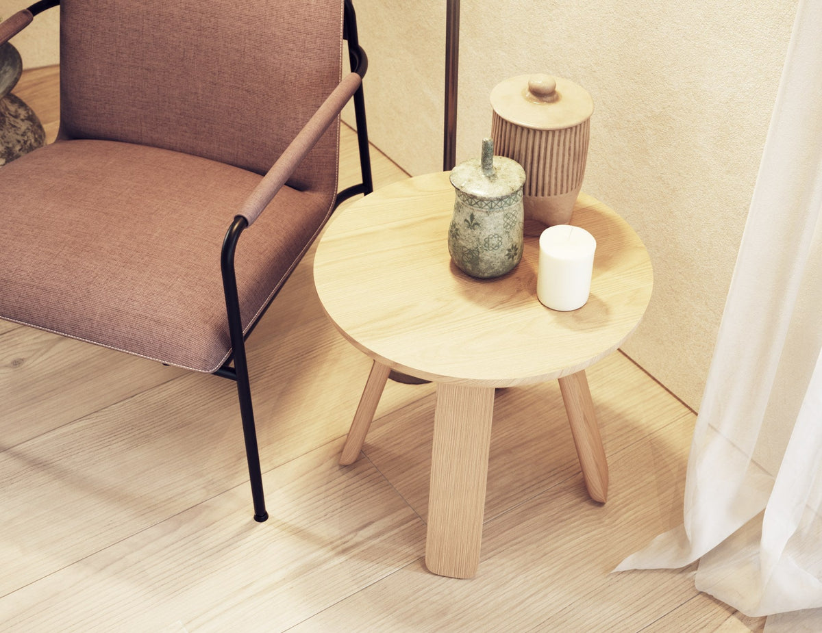 Mateo Round Side Table in a styled interior