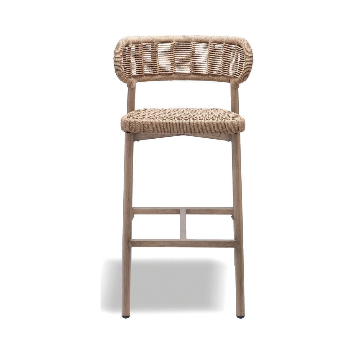 Maya outdoor bar stool, front view
