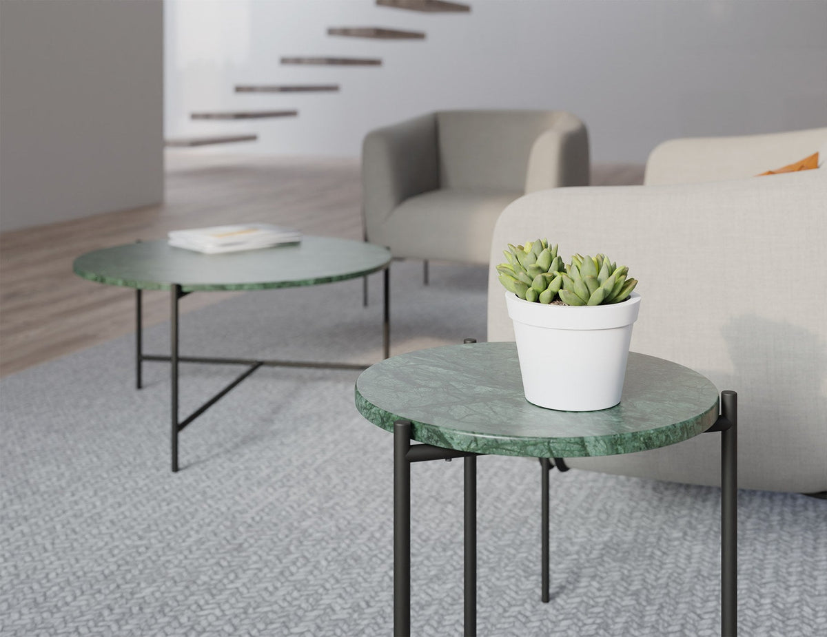 Nexus Marble Coffee Table in a styled interior