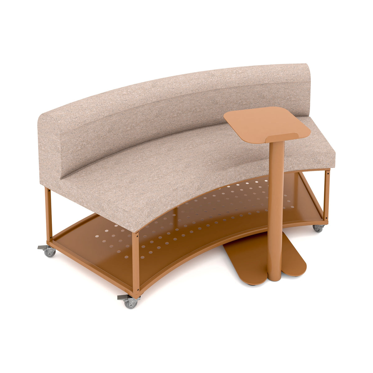 NOMAD curved bench with laptop table