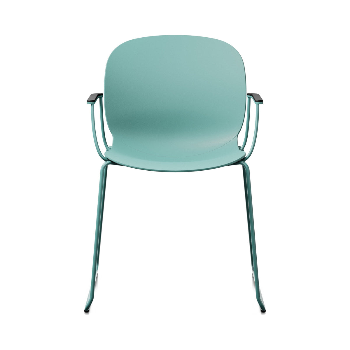 Noor Sledgebase Chair in sea green, front view