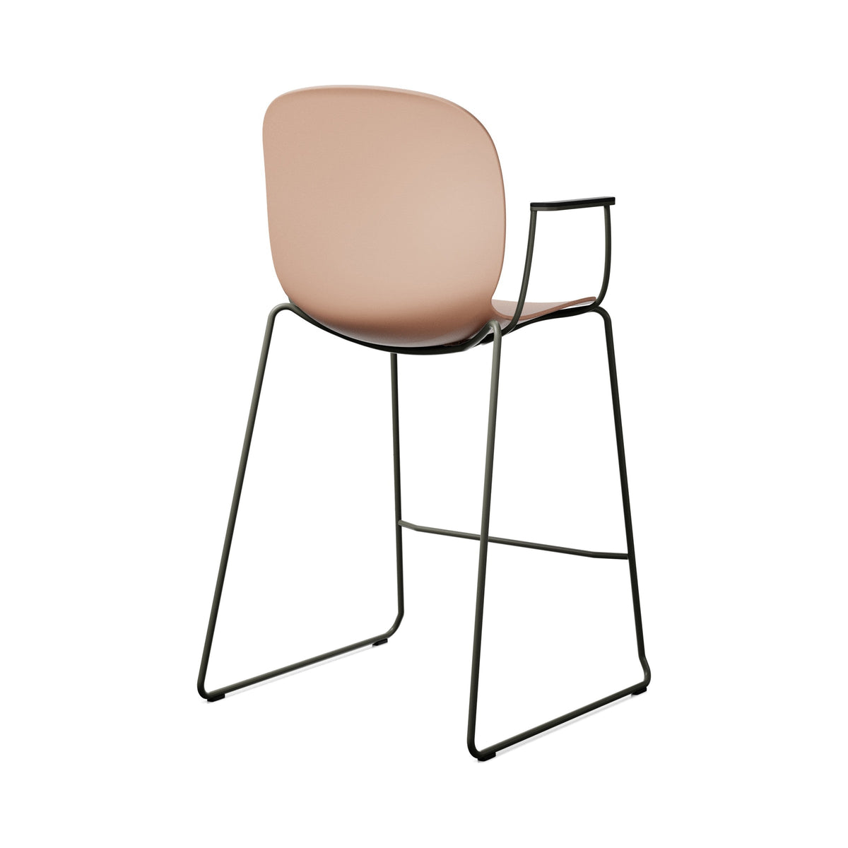 Noor Up Stool in coral, three-quarter view