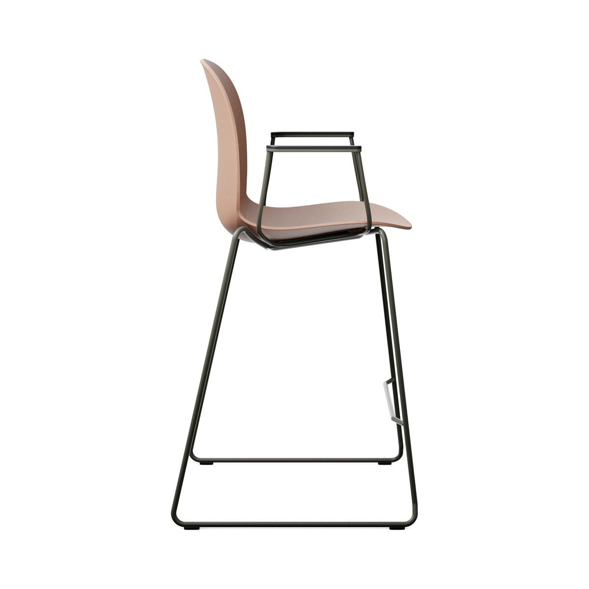 Noor Up Stool in coral, side view