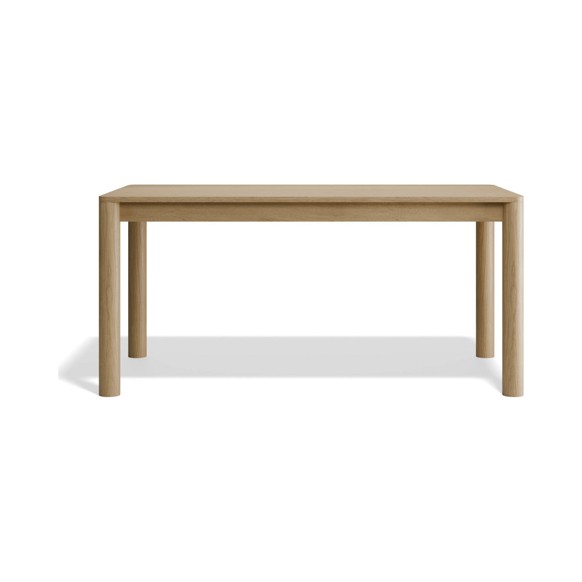 Nordica 1600 mm rectangular dining table in natural oak, front view