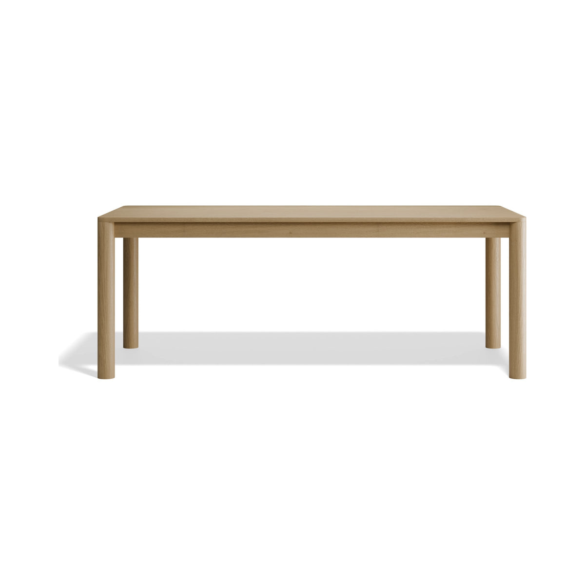 Nordica 2000 mm rectangular dining table in natural oak, front view