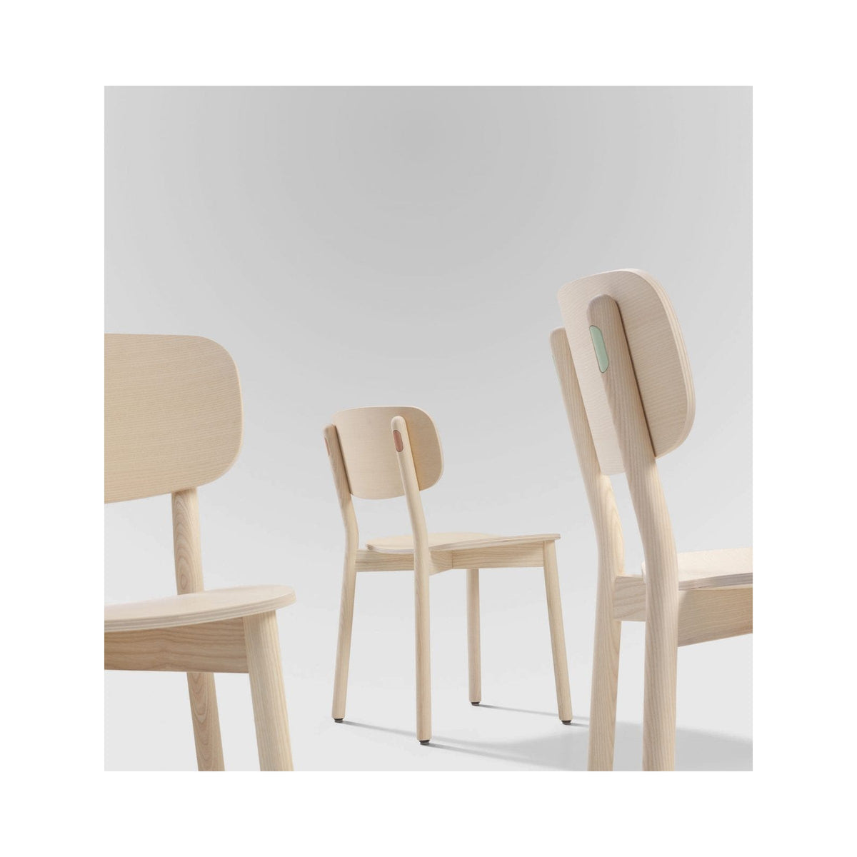 Okidoki chairs in Ash, close up