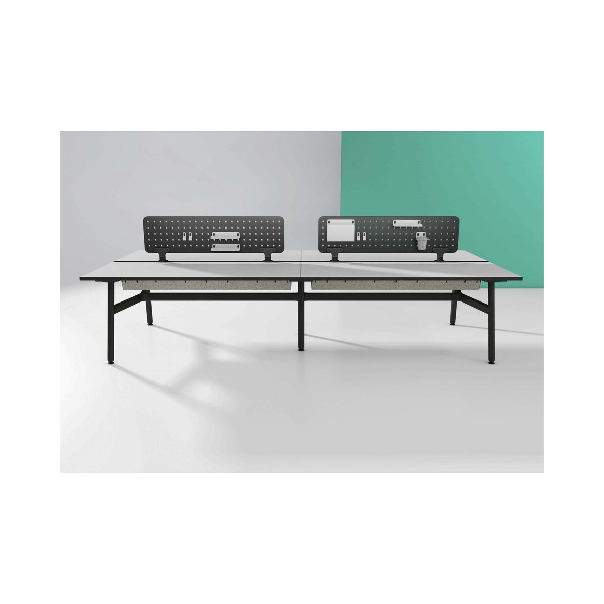 Okidoki double-sided workstation with black frame