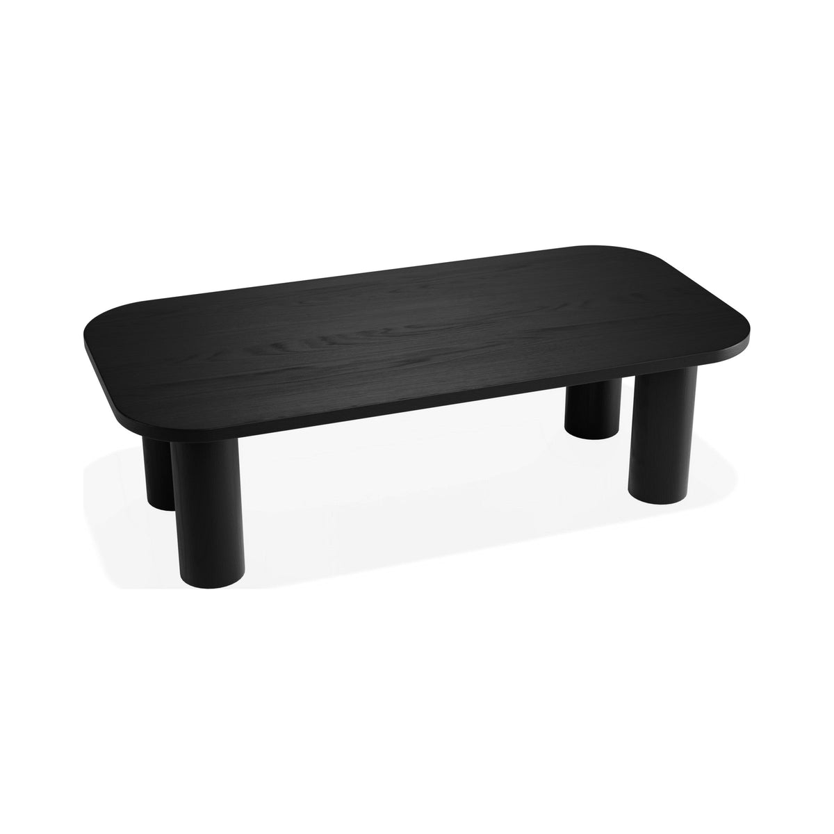 Orbix rectangular coffee table in black stained ash, viewed from above