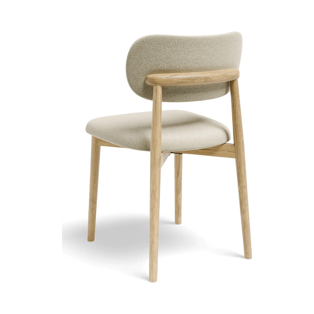 Oskar Dining Chair in Ivory Cream boucle, rear three-quarter view