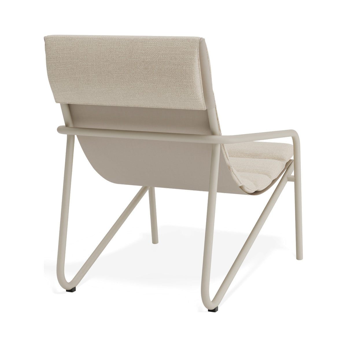 Paloma lounge chair in latte, rear three-quarter view