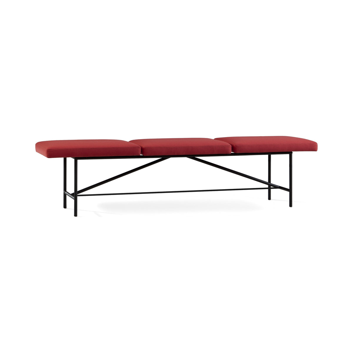 Piano Bench in red, side view