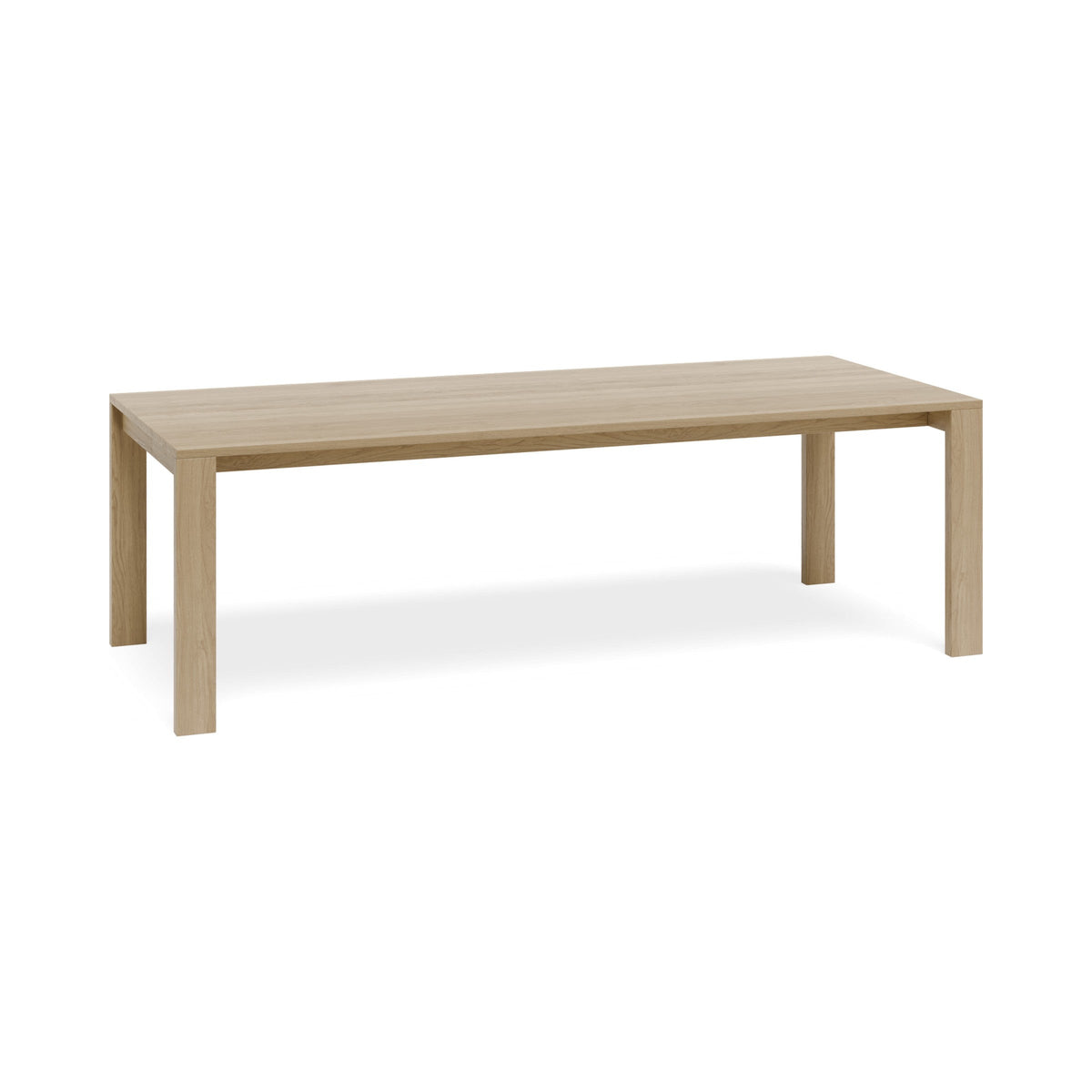 Pier 2400 mm dining table in natural oak, three-quarter view