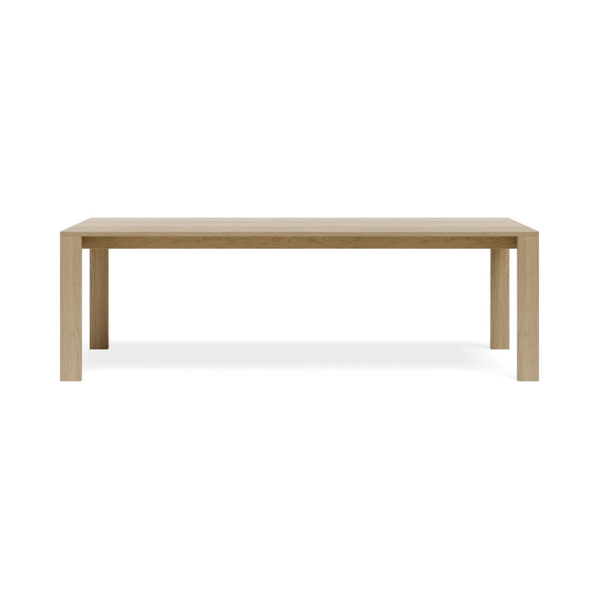 Pier 2400 mm dining table in natural oak, front view