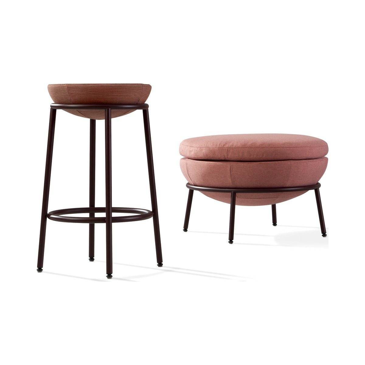 Pod bar stools in CrissCross Medley