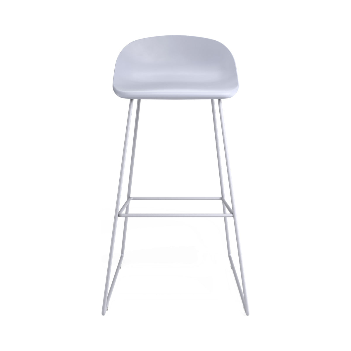 Pop Stool in Powder Blue, bar height, front view