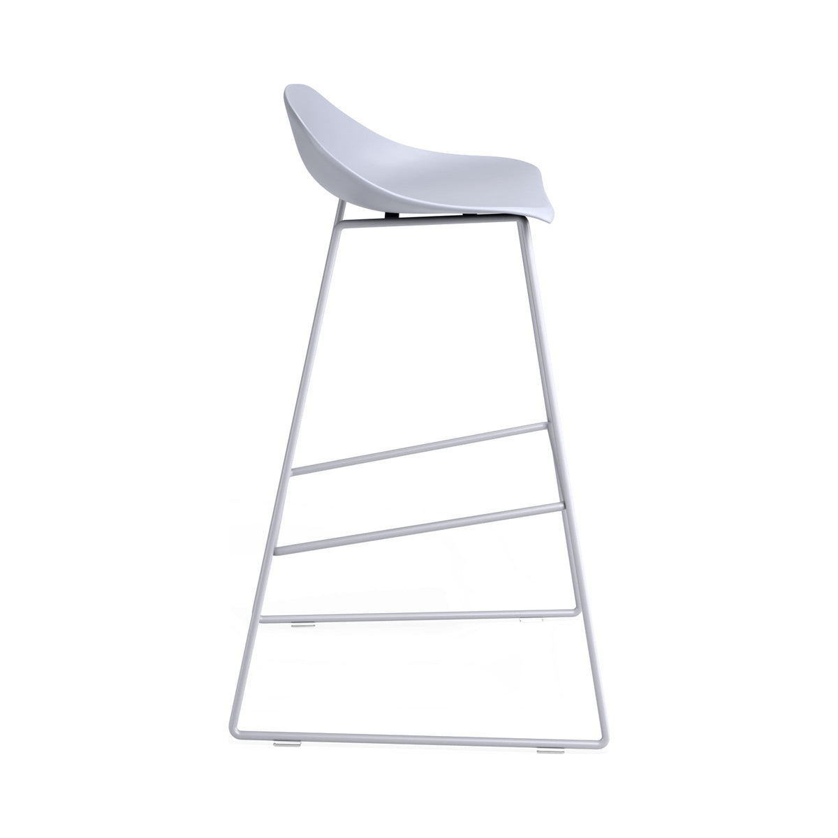 Pop Stool in Powder Blue, bar height, side view