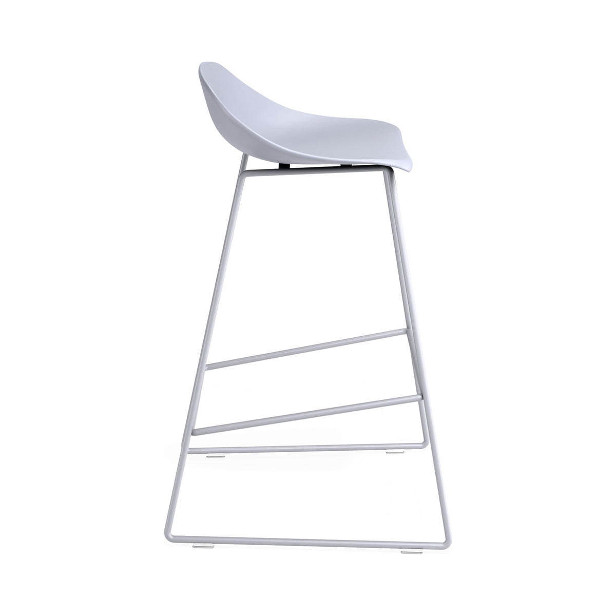 Pop Stool in Powder Blue, kitchen height, side view