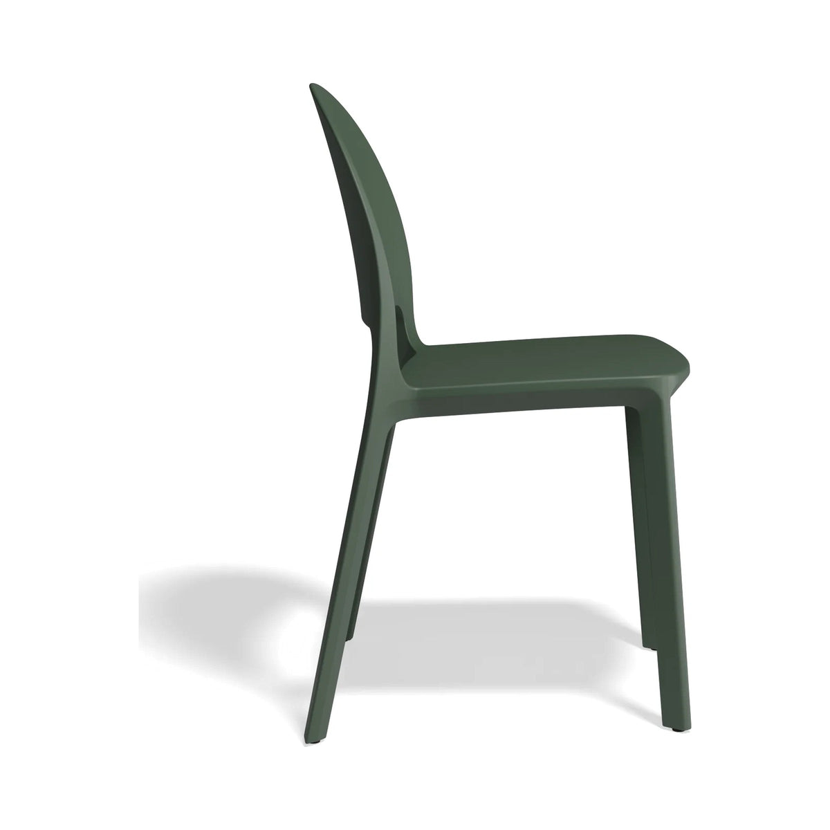 Profile Chair in olive green, side view