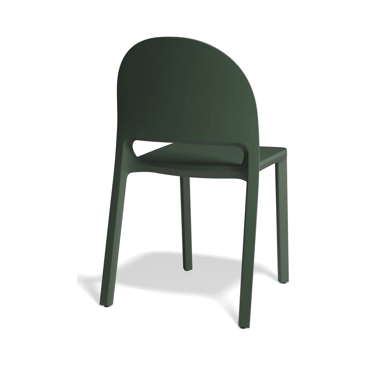 Profile Chair in olive green, rear three-quarter view