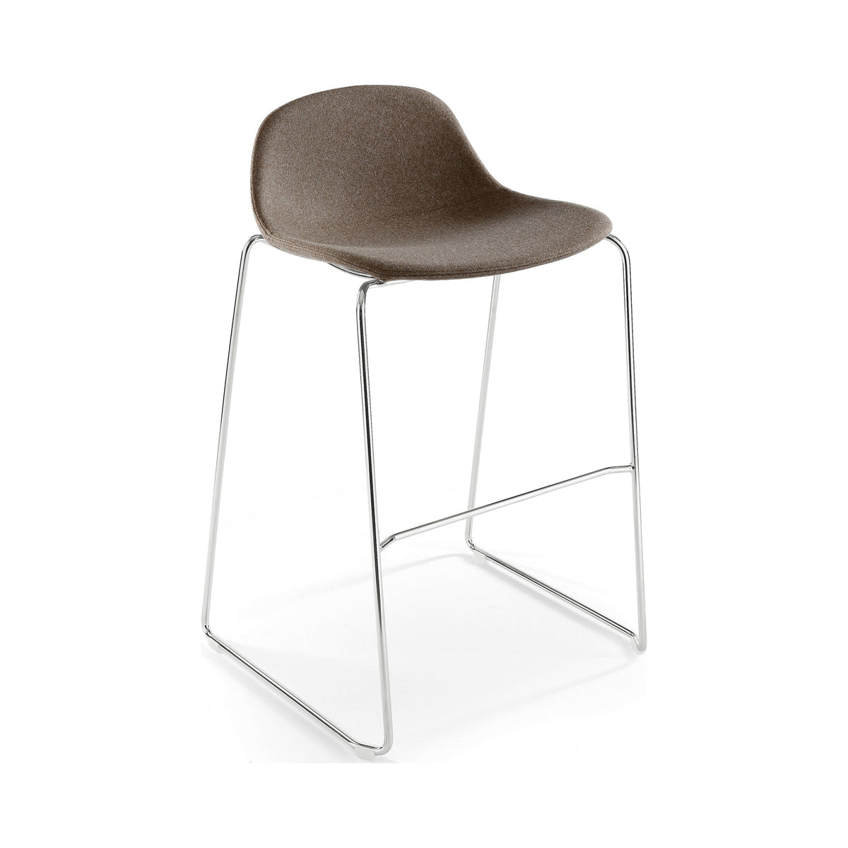Pure Loop Mini Rod kitchen stool, upholstered, on chrome